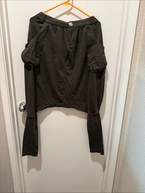 A la sha Olive Green Women's drop-crotch pants